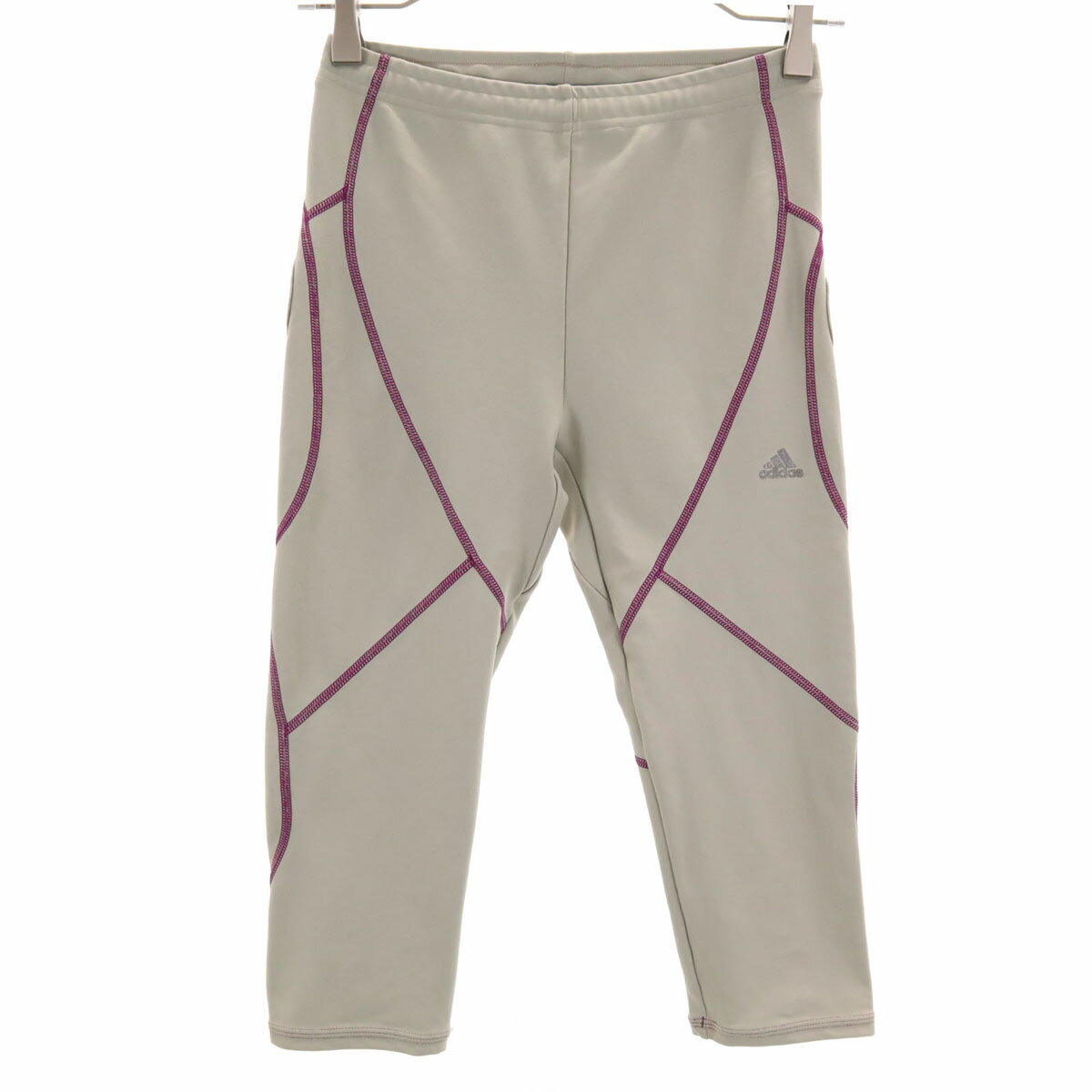 古着 adidas アディダス 日本製 トレーニング 3月4日 タイツ S グレージュ レギンス メンズ 【中古】