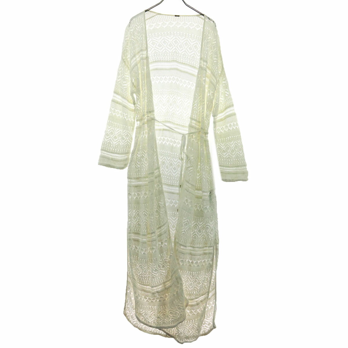 古着 Mila Owen ミラオーウェン 長袖 レース ロング カーディガン F ホワイト 09WNT172128 レディース 【中古】