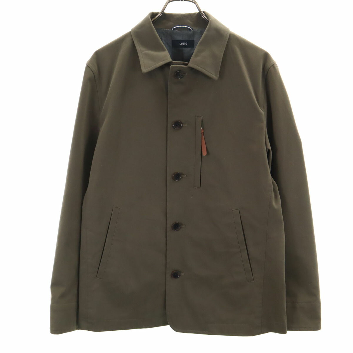 古着 SHIPS シップス エアータッチ ツイルカバー ジャケット L カーキ メンズ 【中古】