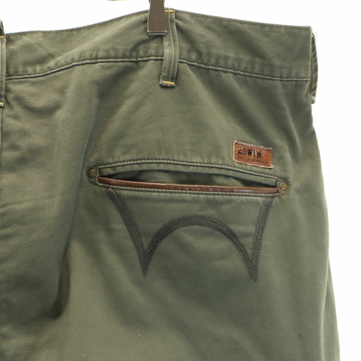 古着 EDWIN エドウィン カーゴパンツ W46 カーキ ビッグサイズ メンズ 【中古】