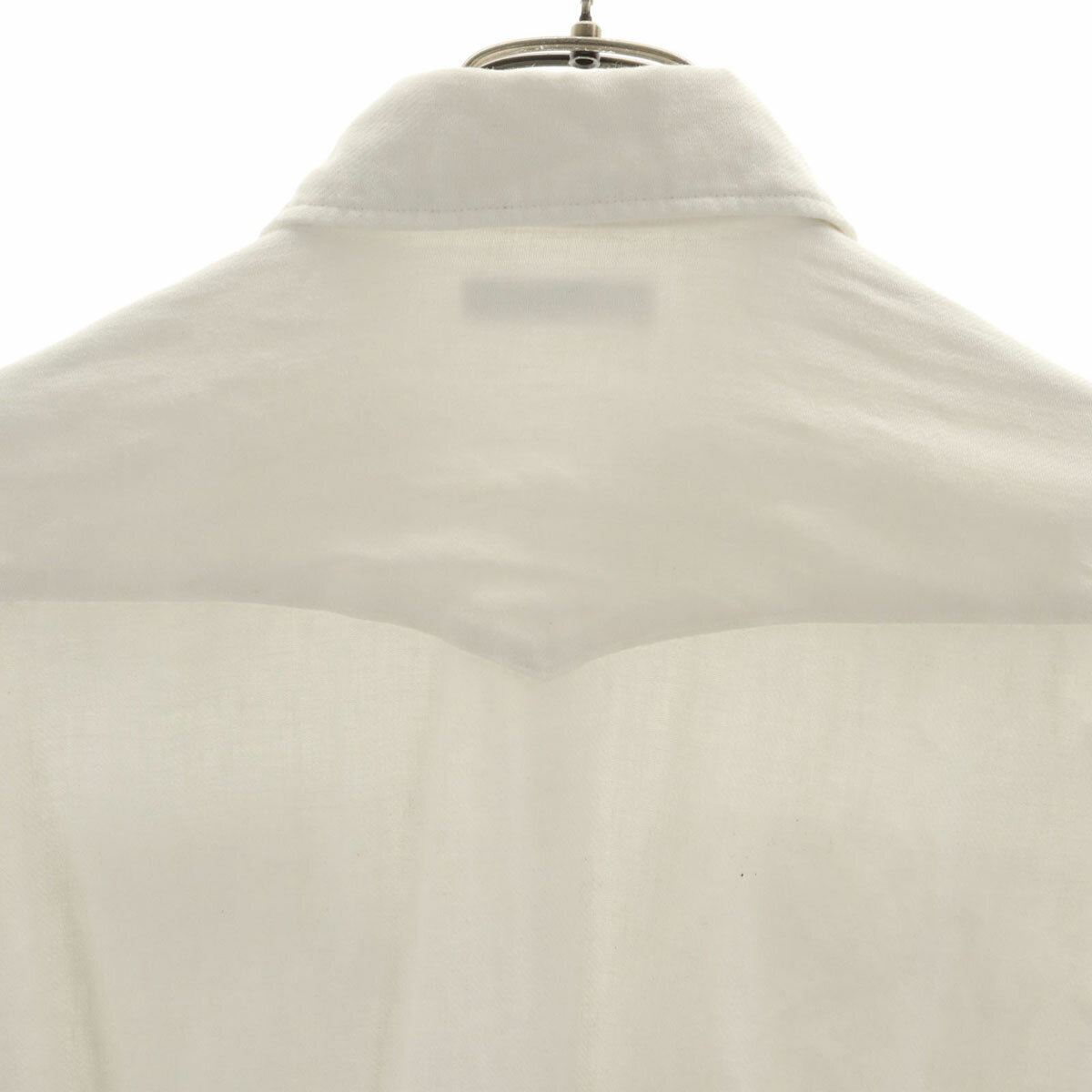 古着 BLUE BLUE ブルーブルー リネンブレンド 長袖 ウエスタンヨーク シャツワンピース S オフホワイト レディース 【中古】