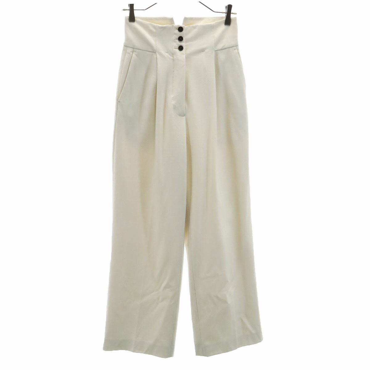 樂天商城 - 古着 Demi-Luxe BEAMS デミルクス ビームス 日本製 ハイウエスト ワイドパンツ 36 アイボリー レディース 【中古】