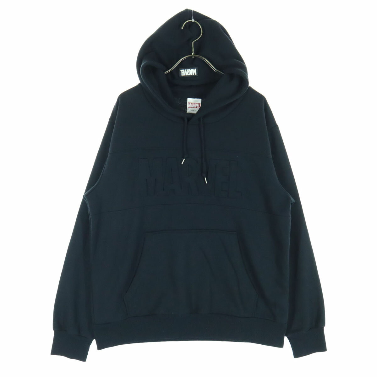 古着 MARVEL マーベル 長袖 スウェットパーカー L ブラック メンズ 【中古】