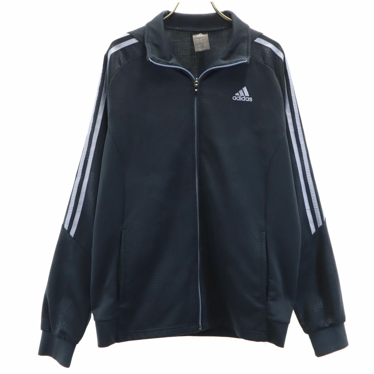 古着 adidas アディダス 総柄 トラックジャケット L チャコール ジャージ メンズ 【中古】