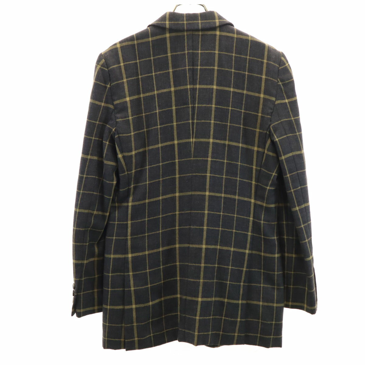 古着 Emporio Armani エンポリオアルマーニ 90s イタリア製 オールド チェック柄 テーラードジャケット 40 チャコールグレー 裏キルティング メンズ 【中古】