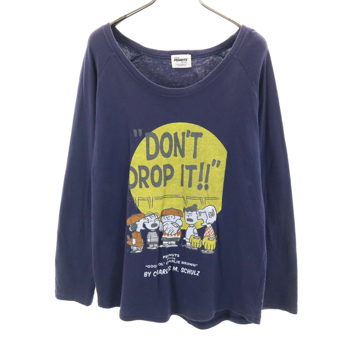 樂天商城 - 古着 PEANUTS ピーナッツ スヌーピー 長袖 カットソー M ネイビー SNOOPY レディース 【中古】
