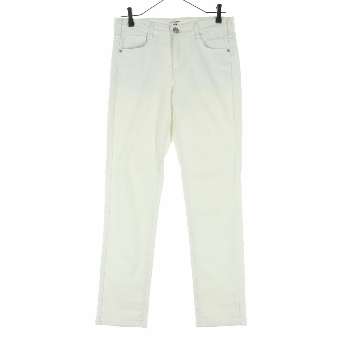 古着 美品 EDWIN エドウィン 日本語 ロングパンツ L ホワイト レディース 【中古】