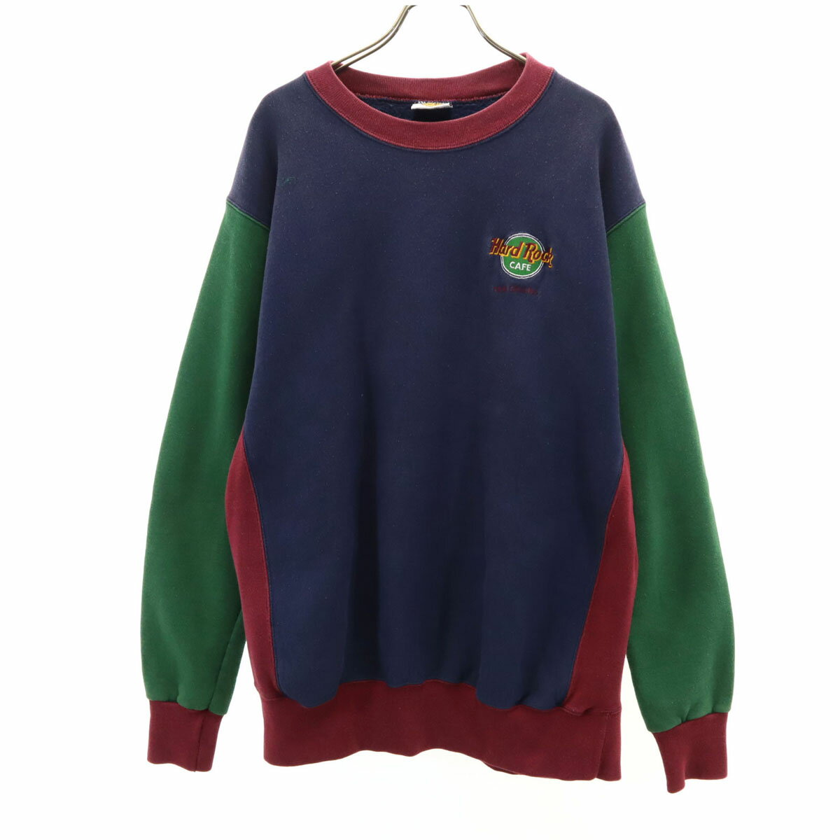 希少　Hard Rock Cafe ブラック 刺繍スウェット L 90's HARD ROCK CAFE ロゴ刺繍スウェット - used&vintage box Hi