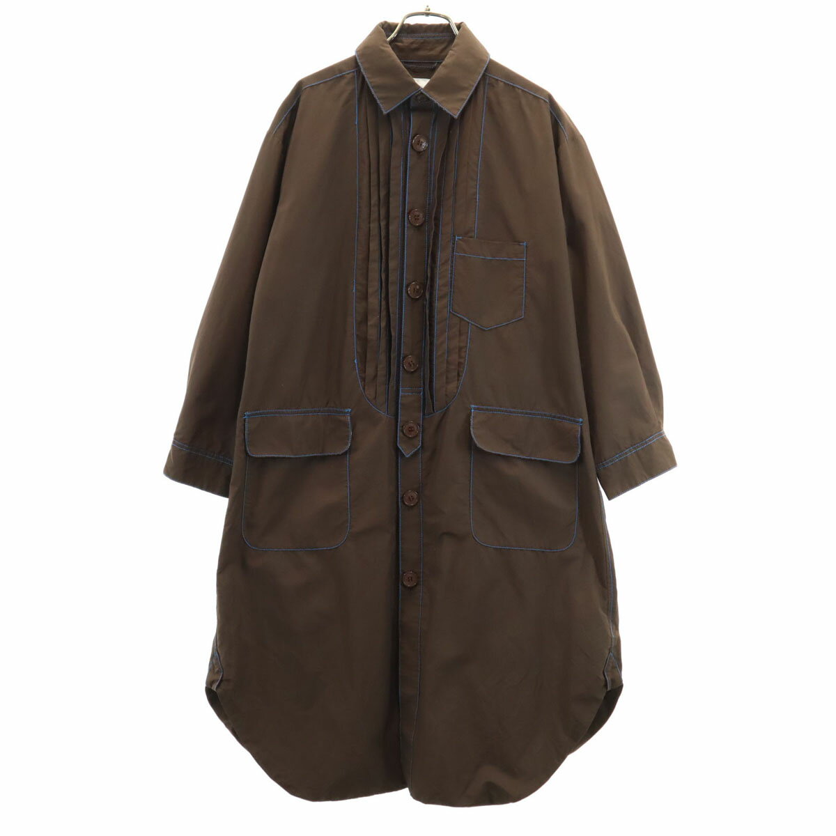 古着 Ne-net ネネット 長袖 シャツワンピース 2 ブラウン レディース 【中古】