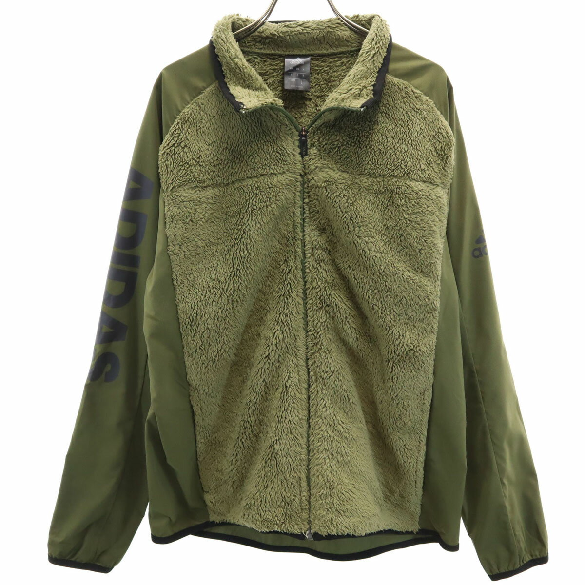 古着 adidas アディダス トレーニング レイヤリングシンセティックヒート フリースジャケット L カーキ..