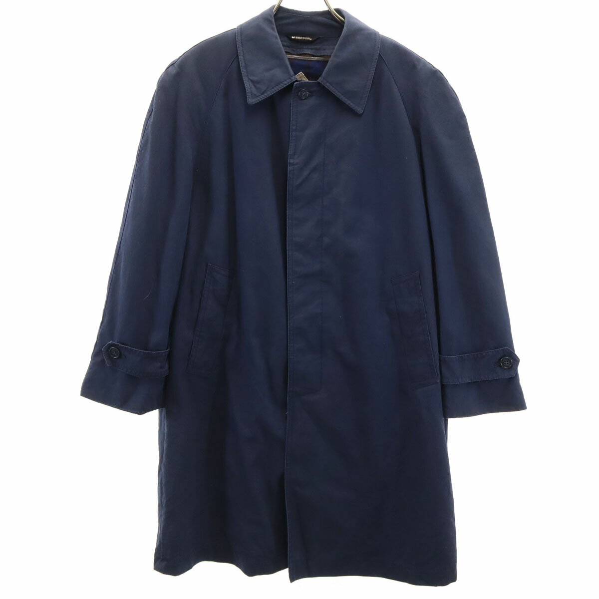 古着 McGregor マックレガー ステンカラーコート S ネイビー ライナー付き メンズ 【中古】