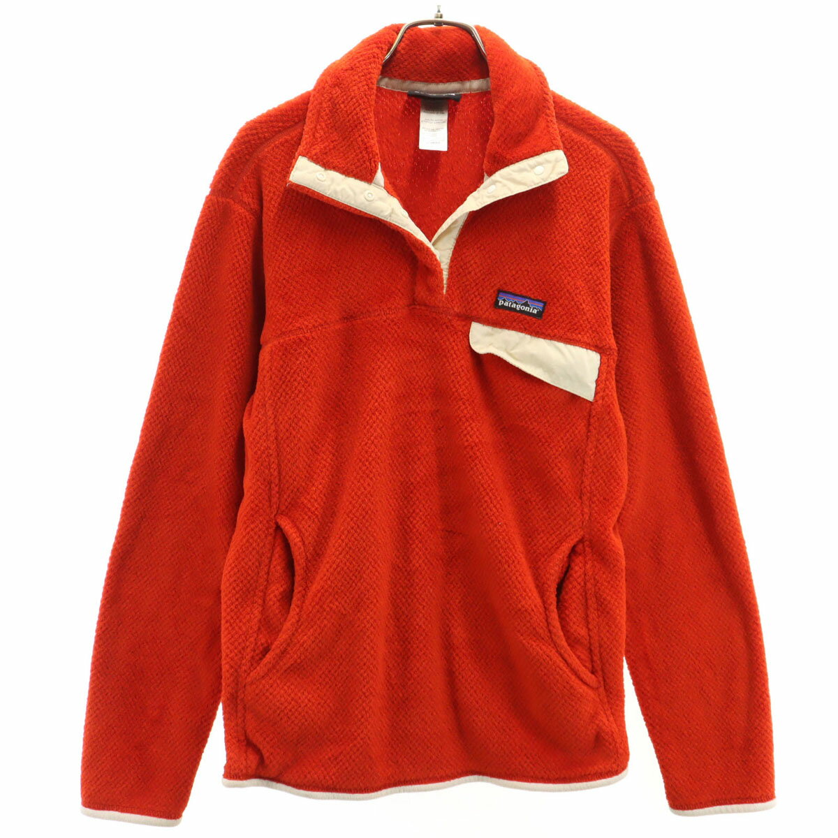 古着 patagonia パタゴニア リツールスナップT フリースジャケット L 朱色 25442FA14 アウトドア プルオーバー レディース 【中古】