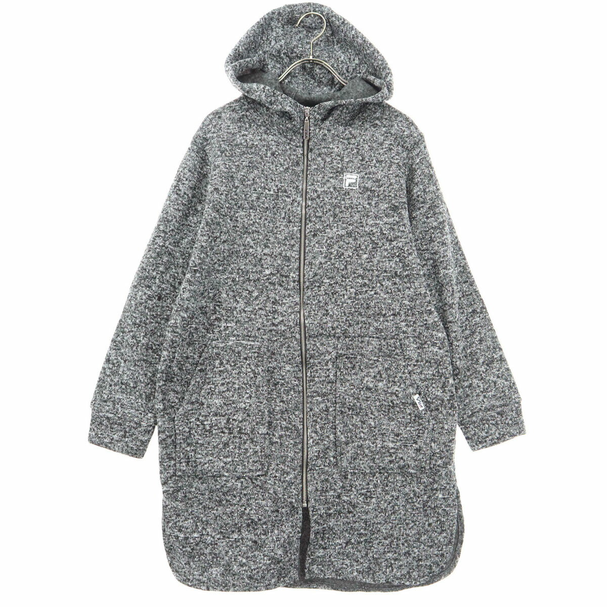 古着 美品 FILA フィラ 裏起毛 長袖 ニットコート M グレー レディース 【中古】