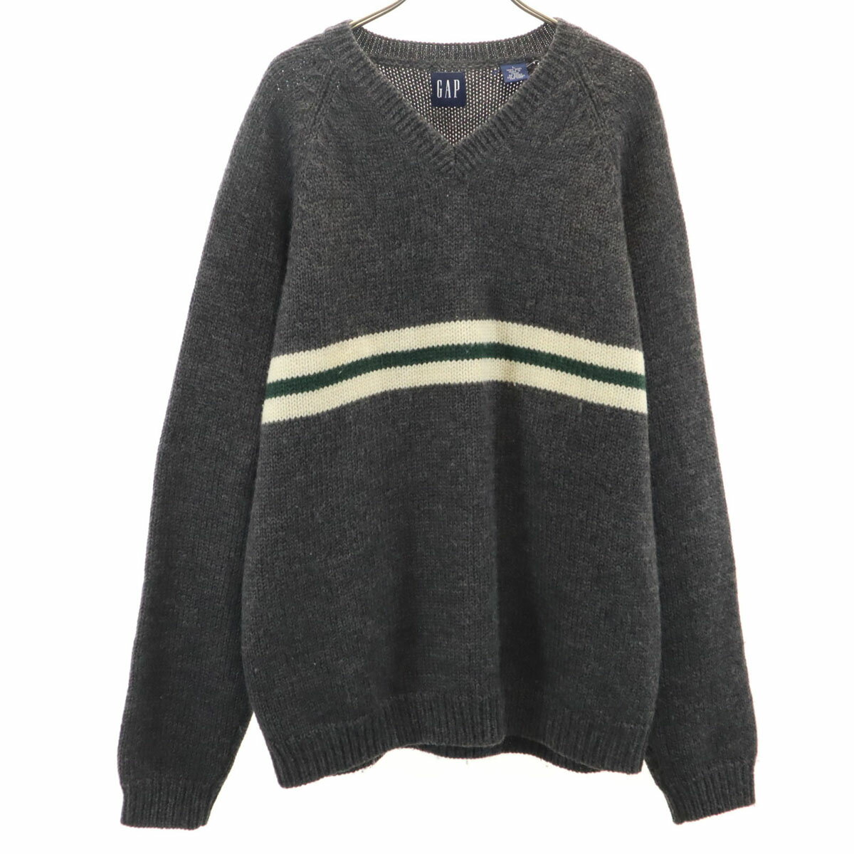 古着 GAP ギャップ 長袖 Vネック セーター L チャコールグレー ニット メンズ 【中古】