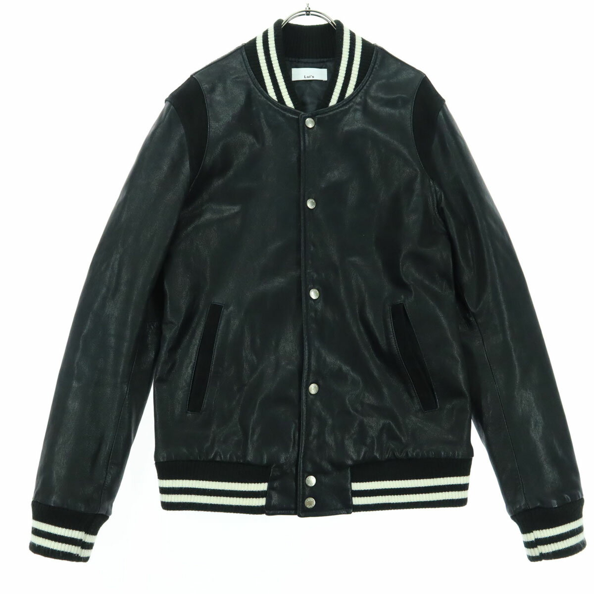 古着 Lui's ルイス 長袖 レザー スタジャン L ブラック 山羊革 メンズ 【中古】