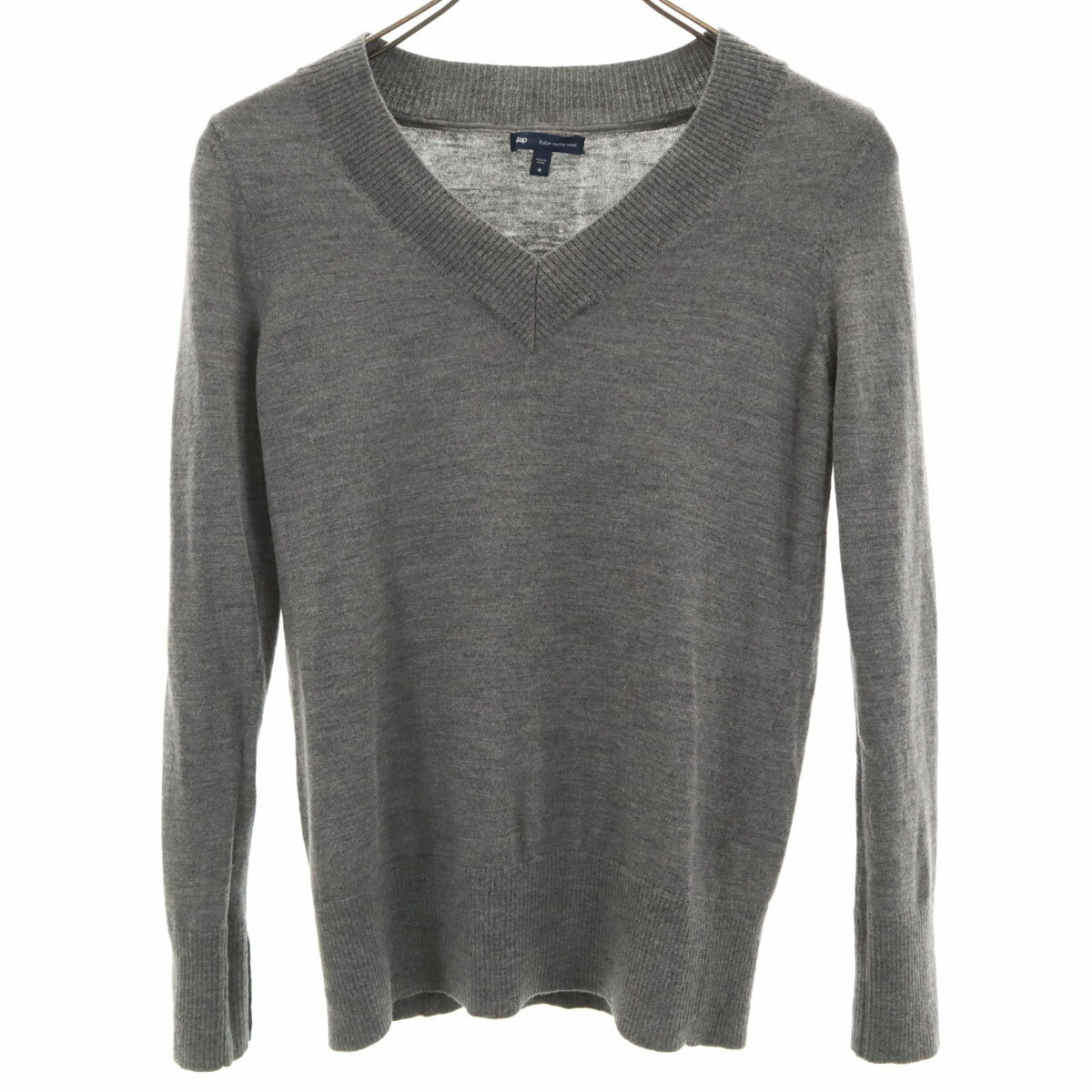 古着 GAP ギャップ ウール 長袖 Vネック セーター M グレー ニット レディース 【中古】