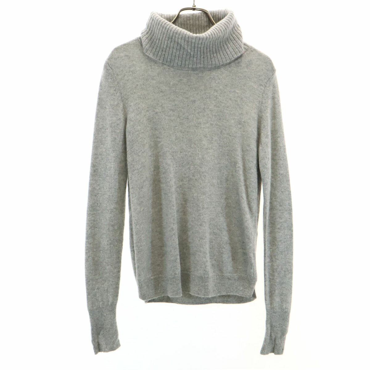 古着 UNIQLO ユニクロ カシミヤ100％ 長袖 タートルネック セーター M グレー ニット レディース 【中..