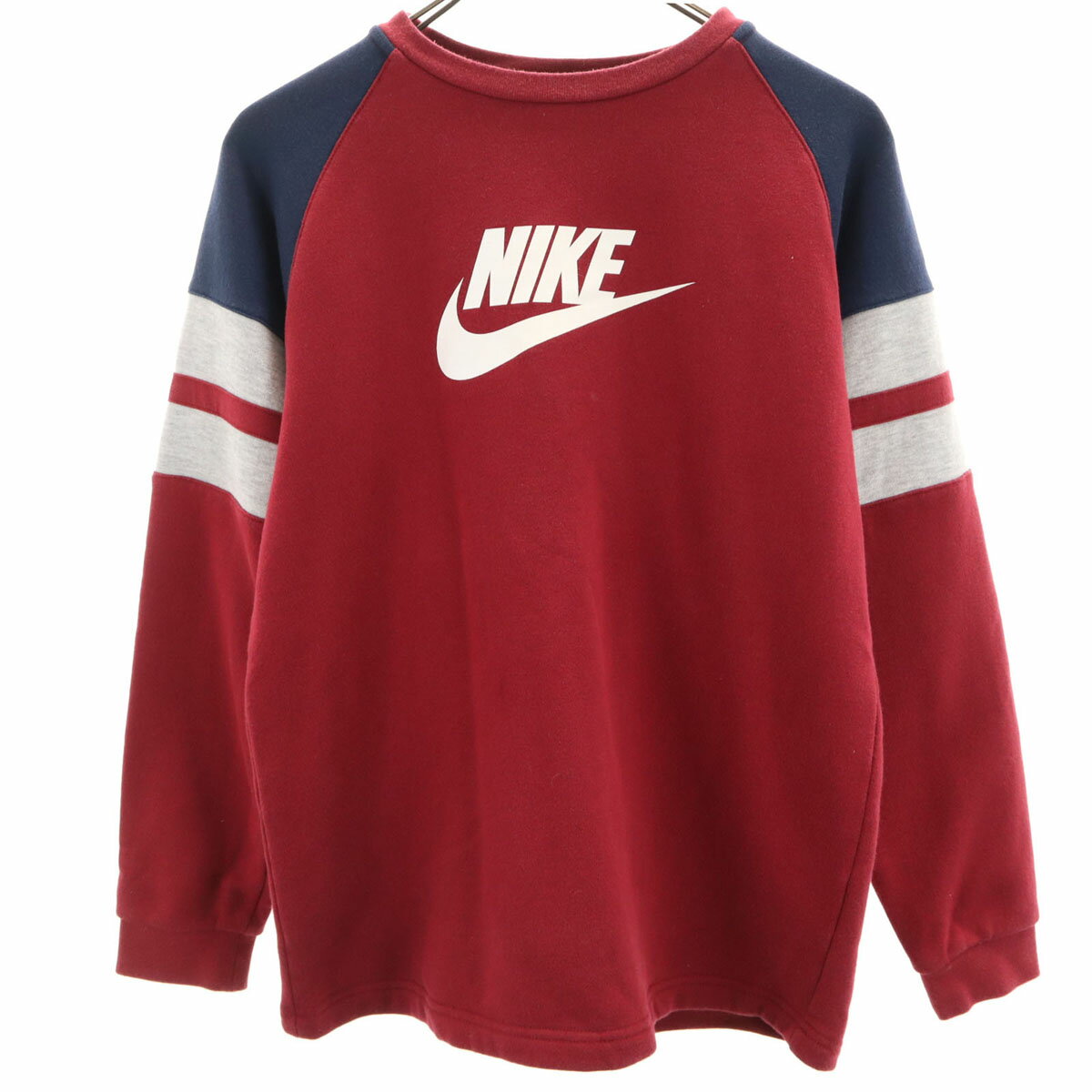 ナイキ 長袖 スウェット トレーナー L ボルドー NIKE キッズ 【詳細】右袖と裾にシミ、全体に毛羽立ち、色褪せあり。破れ等の目立ったダメージはございません。古着にご理解の上ご購入をお願いいたします。 コンディションについて ブランドナ...