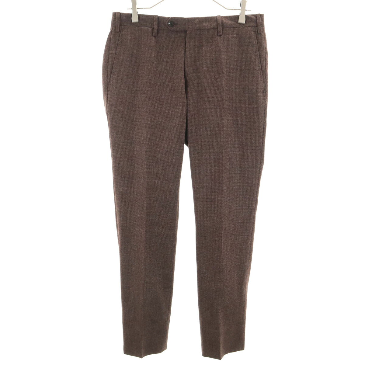 古着 GERMANO for EDIFICE ジェルマーノ フォー エディフィス イタリア製 総柄 スリム スラックスパンツ 46 ブラウン メンズ 【中古】