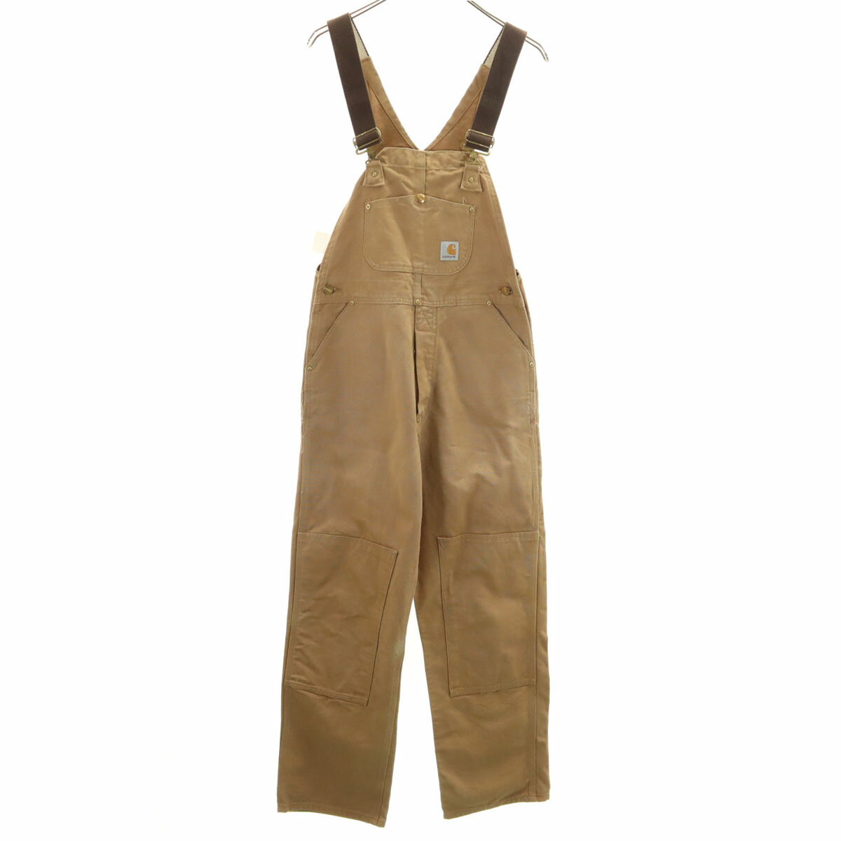 樂天商城 - 古着 Carhartt カーハート ダック ダブルニー オーバーオール ベージュ ワーク レディース 【中古】