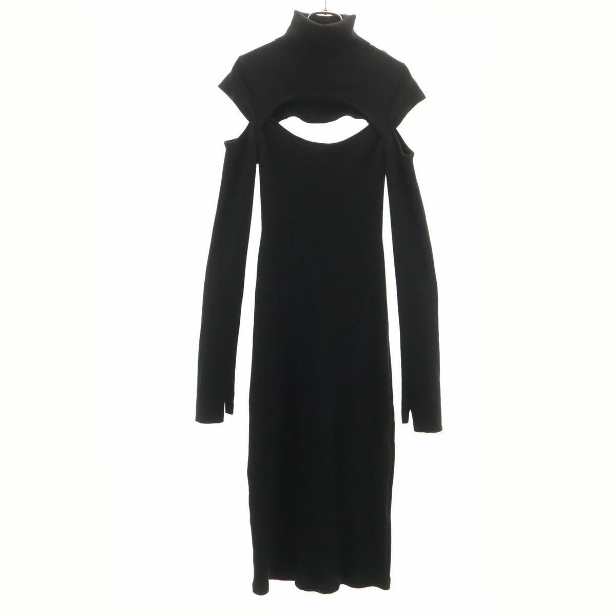 樂天商城 - 古着 eimy istoire エイミー イストワール 長袖 リブニット ワンピース F ブラック レディース 【中古】