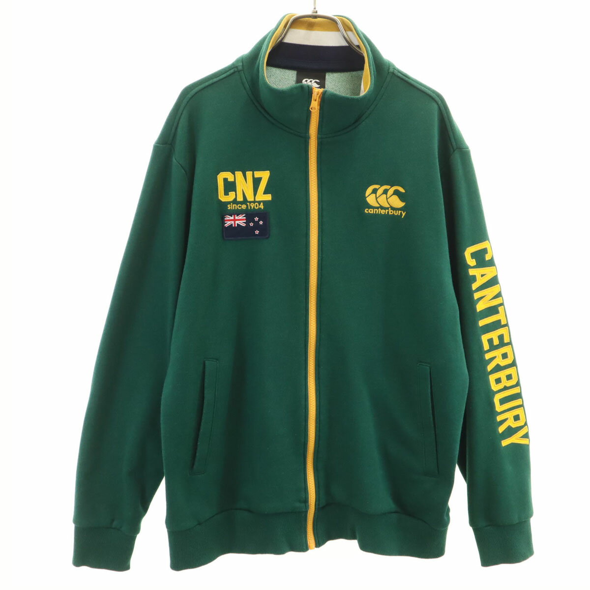 Rakuten - 古着 CANTERBURY OF NEW ZEALAND カンタベリー スウェット ジップジャケット L グリーン メンズ 【中古】