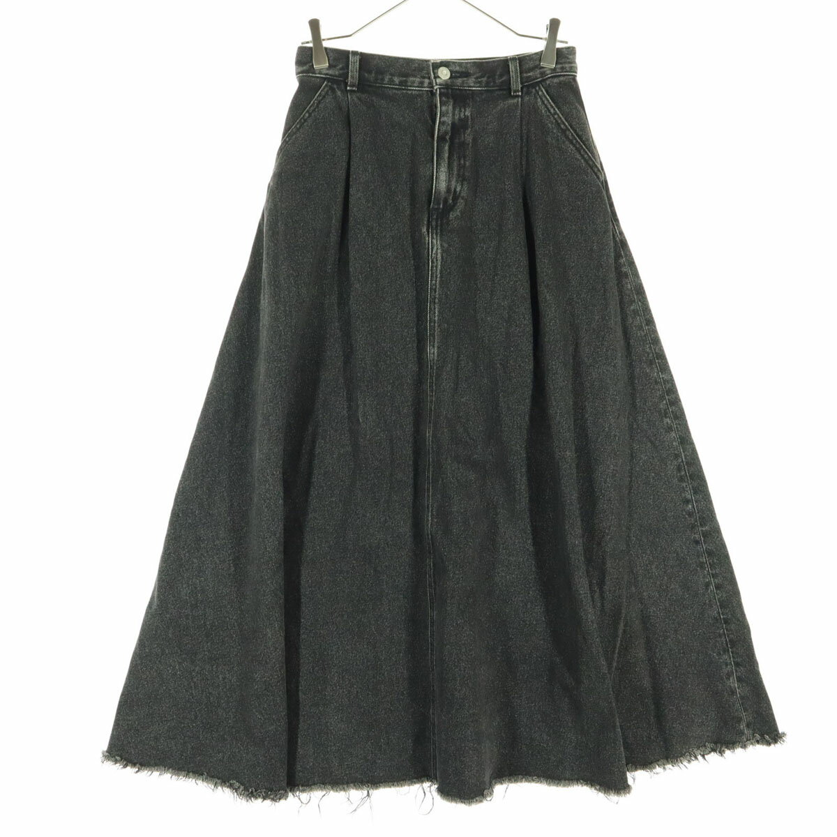 古着 MOUSSY マウジー ロング丈 デニムスカート 2 ブラック レディース 【中古】