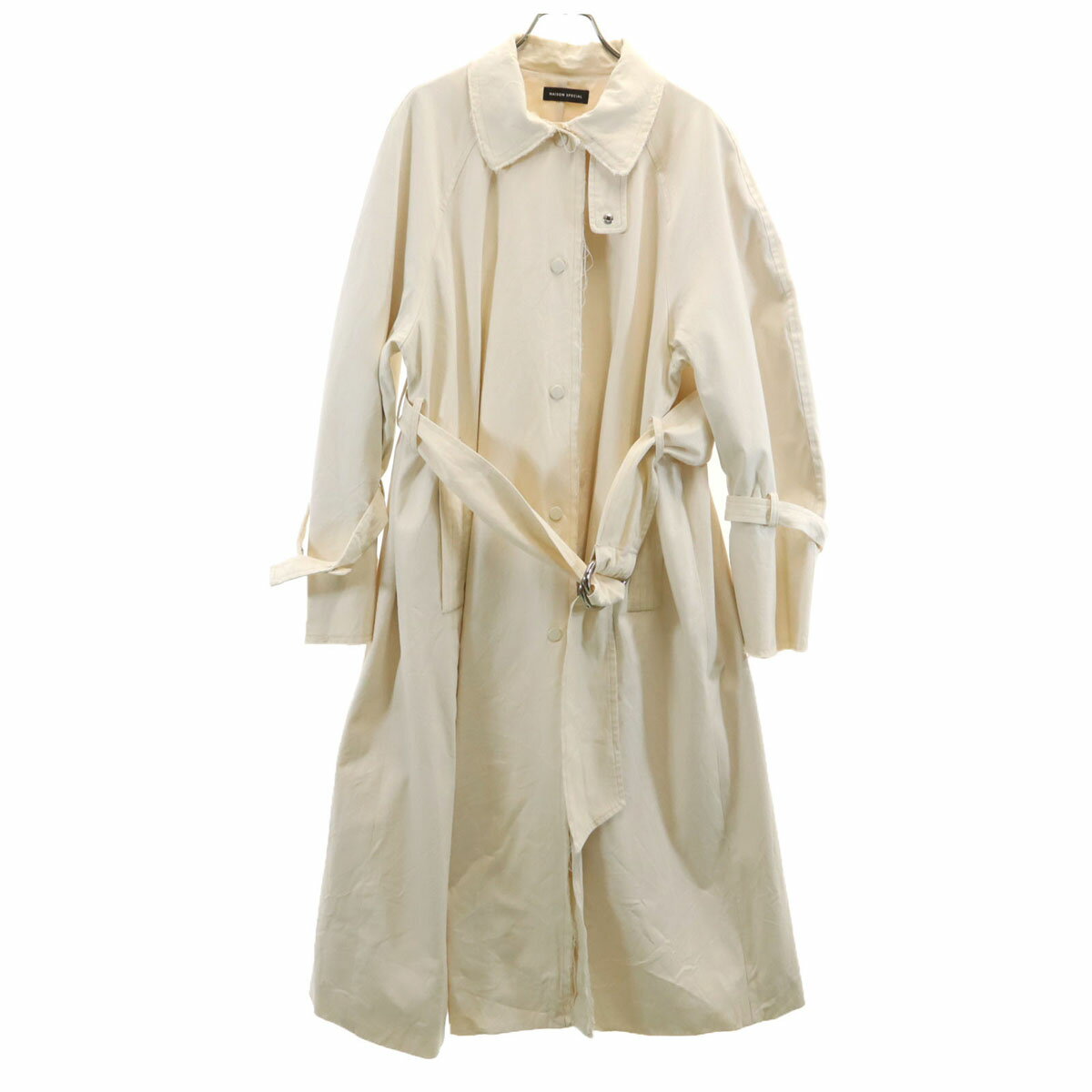 樂天商城 - 古着 MAISON SPECIAL メゾンスペシャル ベルスリーブカットオフ コート FREE アイボリー レディース 【中古】