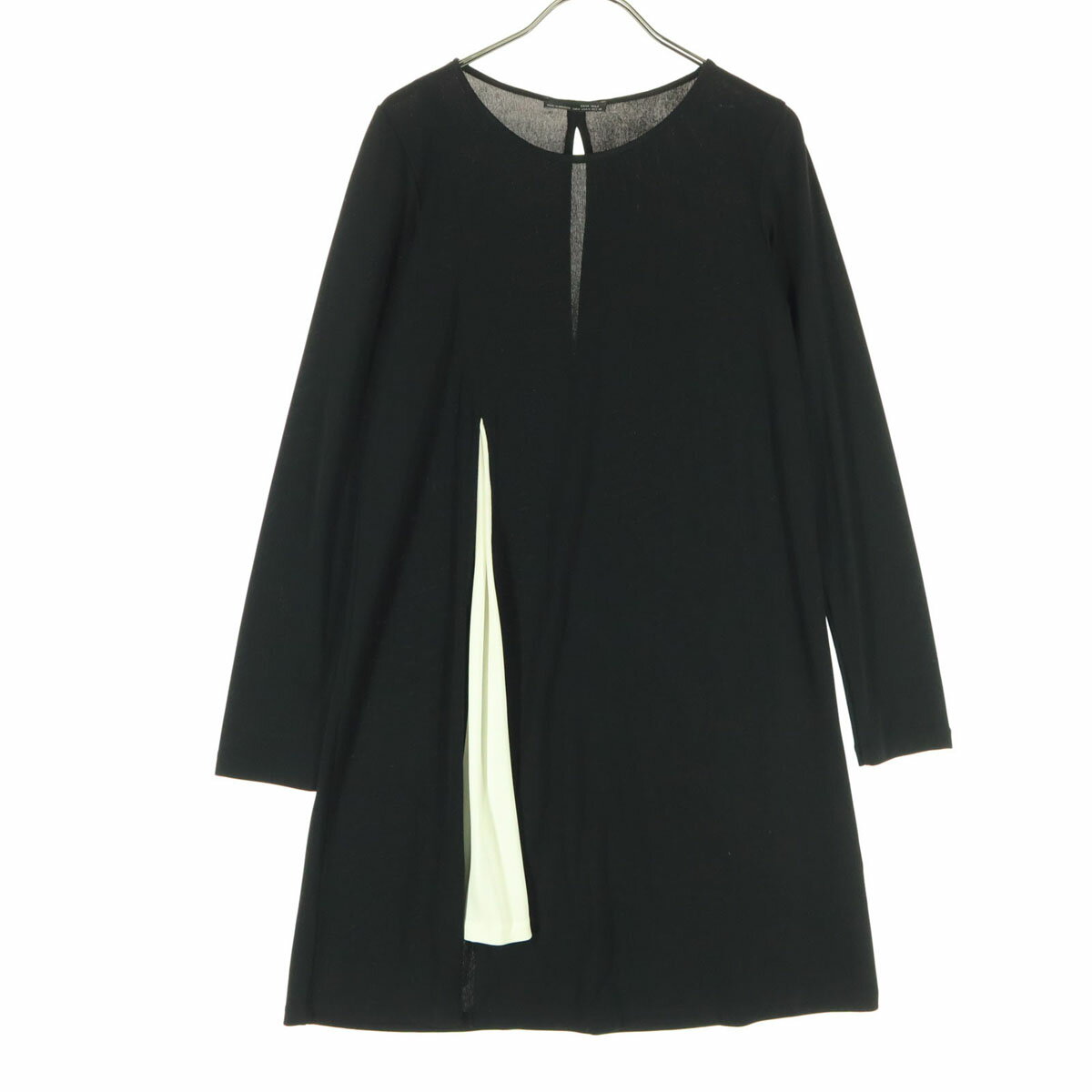 Long-Sleeved - 古着 ZARA W&B ザラ ダブルアンドビー 長袖 切替スリット ロング丈 カットソー M ブラック レディース 【中古】