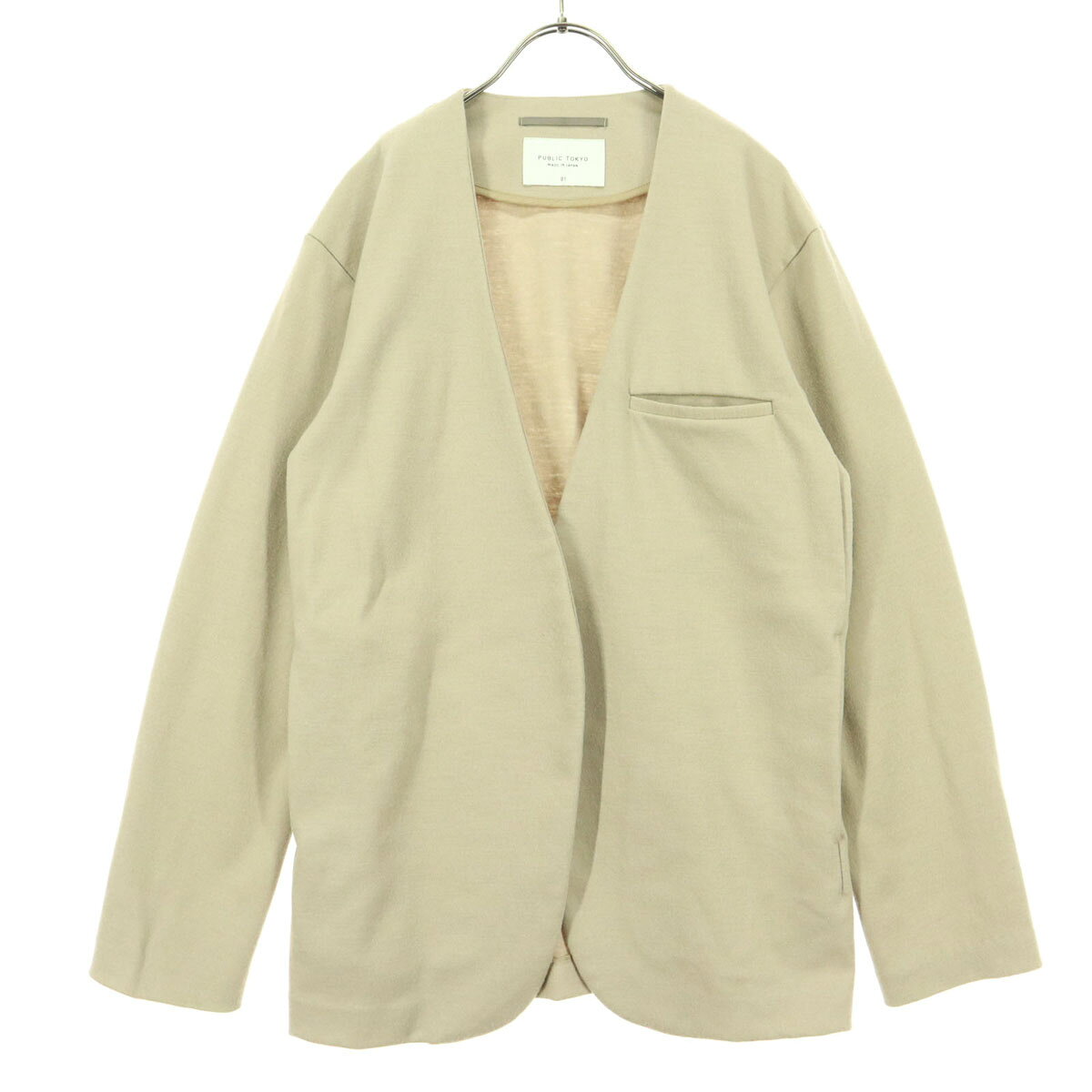 樂天商城 - 古着 PUBLIC TOKYO パブリックトウキョウ 日本製 長袖 カーディガン 1 ベージュ メンズ 【中古】