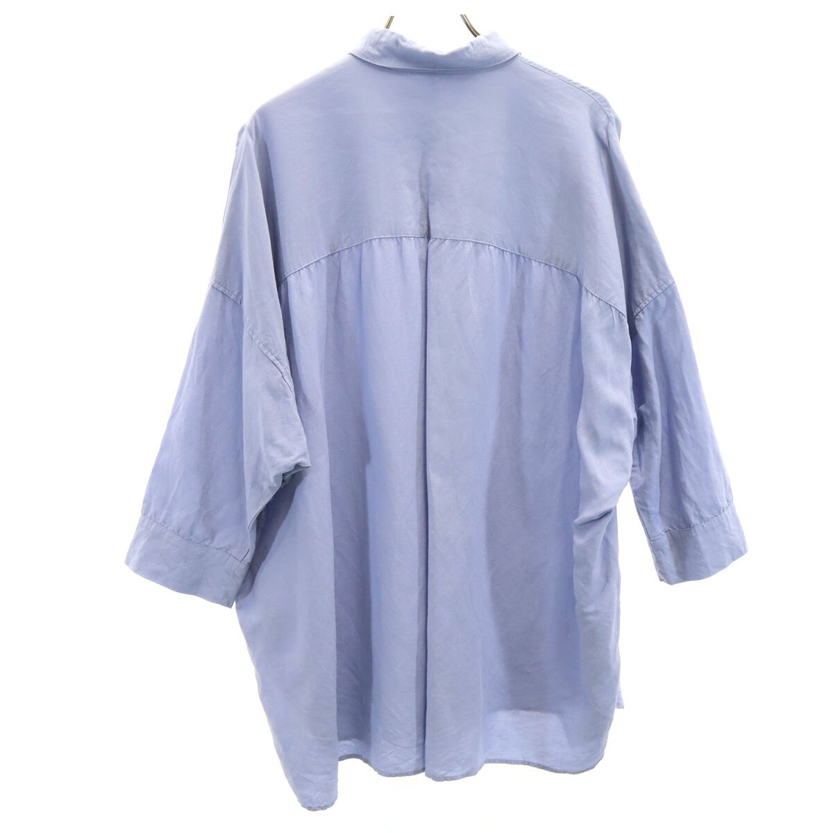 古着 Mila Owen ミラオーウェン リネンブレンド 7分袖 ロング シャツ F ブルー系 吸水速乾 レディース 【中古】 【PD】 space01-10753576 古着、USED専門百貨店BIG2nd サンプル画像2