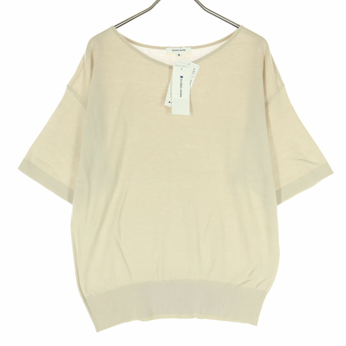 古着 GLOBAL WORK グローバルワーク 半袖 ニット Tシャツ M ベージュ レディース 【中古】 【PD】 space01-10755128 古着、USED専門百貨店BIG2nd パッケージ画像