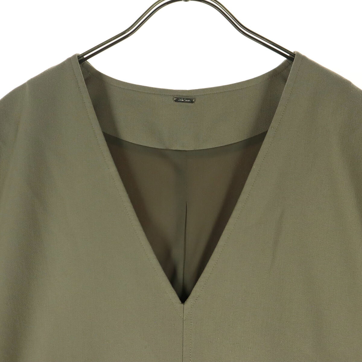 古着 Mila Owen ミラオーウェン フレンチスリーブ Vネック ロングワンピース 0 グレー 09WFO205212 レディース 【中古】 space01-10759103 古着、USED専門百貨店BIG2nd サンプル画像3