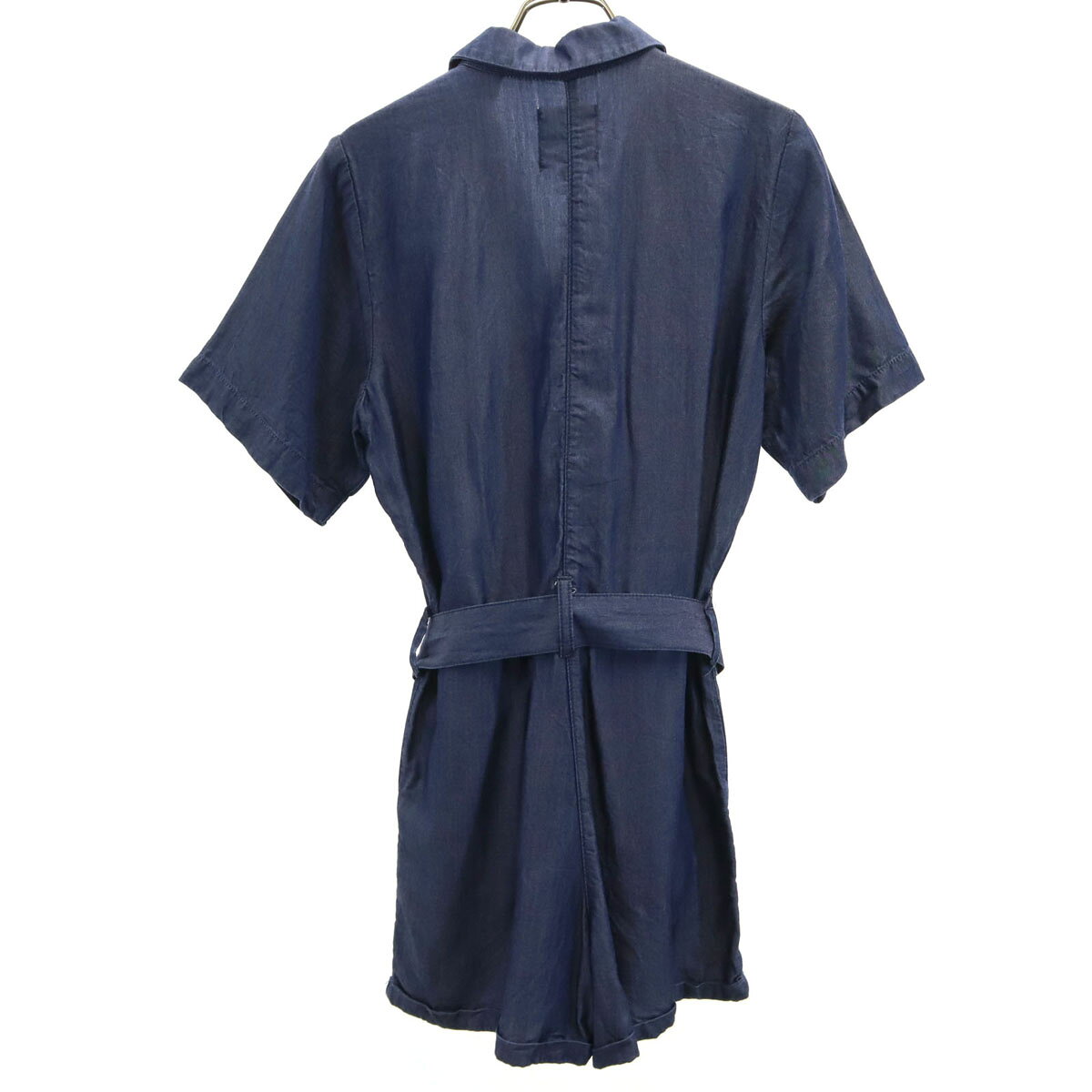 古着、USED専門百貨店BIG2ndの古着 G-STAR RAW ジースターロウ ブロンソン ショート ジャンプスーツ シャンブレー 半袖 オールインワン XXS ネイビー つなぎ レディース 【中古】｜アングル2