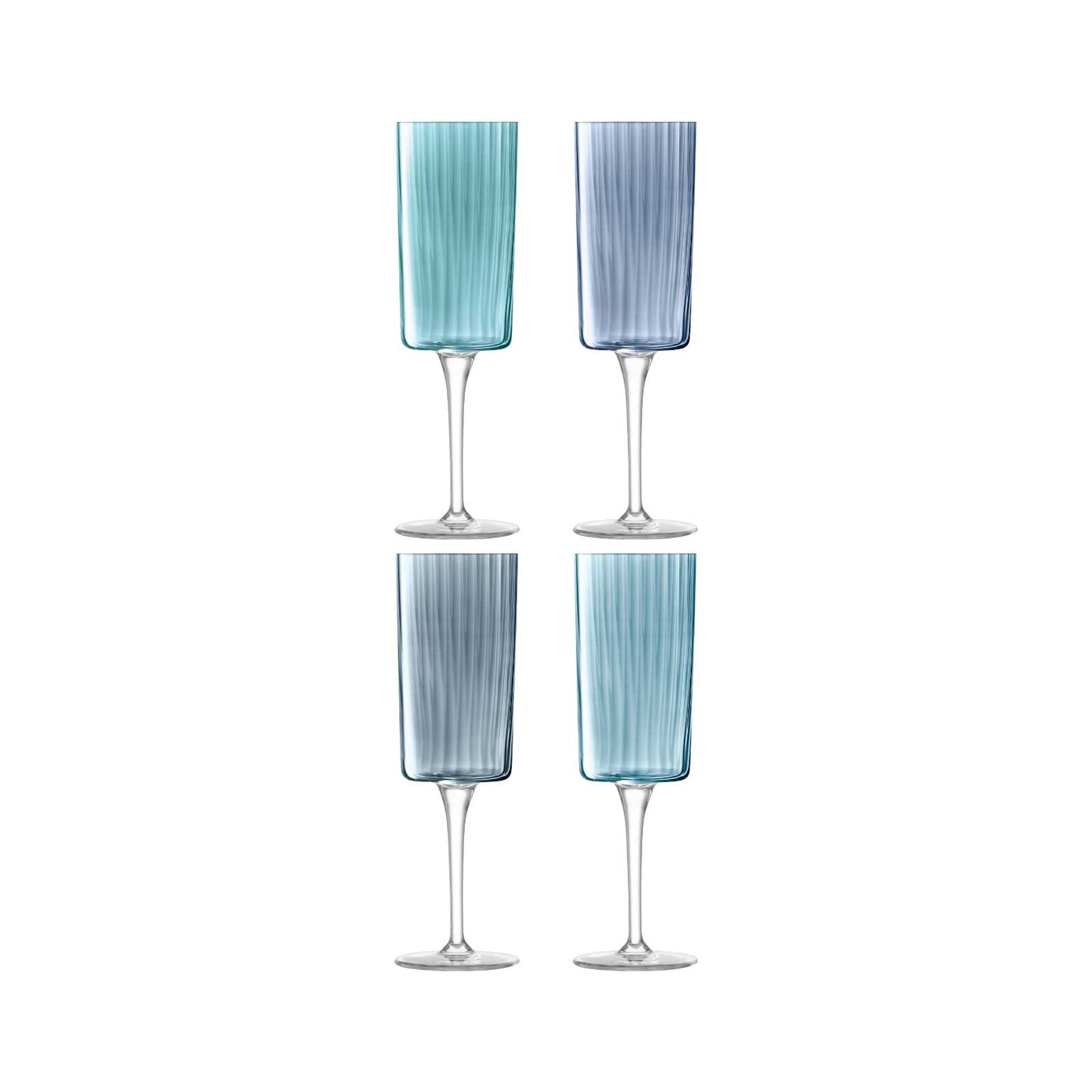 LSA International GEMS ジェムズ Champagne Flute 210ml ×4（アソート サファイア） LGM20