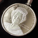 純銀ペンダント エリザベス女王 メモリアル銀貨 1オンス ペンダント イギリス シルバーコイン 英国