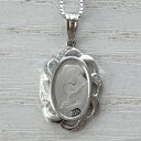 純プラチナ 聖母マリア プラチナ貨 1g Pt900 ダイヤ装飾枠 ペンダントトップ コインネックレス jewelry チェーン付き