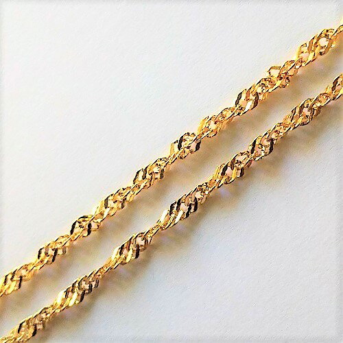 【18金 チェーン ネックレス 45センチ】(K18ペンダントチェーン)18金 スクリューネックレスチェーン 45センチ 中空加工 ゴールドネックレス デザインチェーン K18 gold jewelry necklace