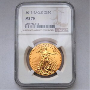 金貨 22金 イーグル金貨 1オンス 2013年製 アメリカ NGC鑑定付き MS-70ゴールド 地金型金貨 gold coin au eagle liberty リバティー 女神