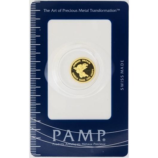 【純金コイン】エンジェル金貨 1/25オンス スイス・パンプ社発行金貨 お守り pamp 純金 金 ゴールド99.99% 硬貨 貨幣 大天使 24金 K24 エンゼル（コインルース小）