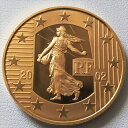 金コイン フランス金貨 種をまく人 20ユーロ 2002年 プルーフ加工 LIBERTE EGALITE FRATERNITE RF 女神