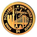 24金 2020年 東京コイン 1/30オンス 保証書・ボックス付き金貨 K24 ゴールドコイン Tokyo coin Japan 都市