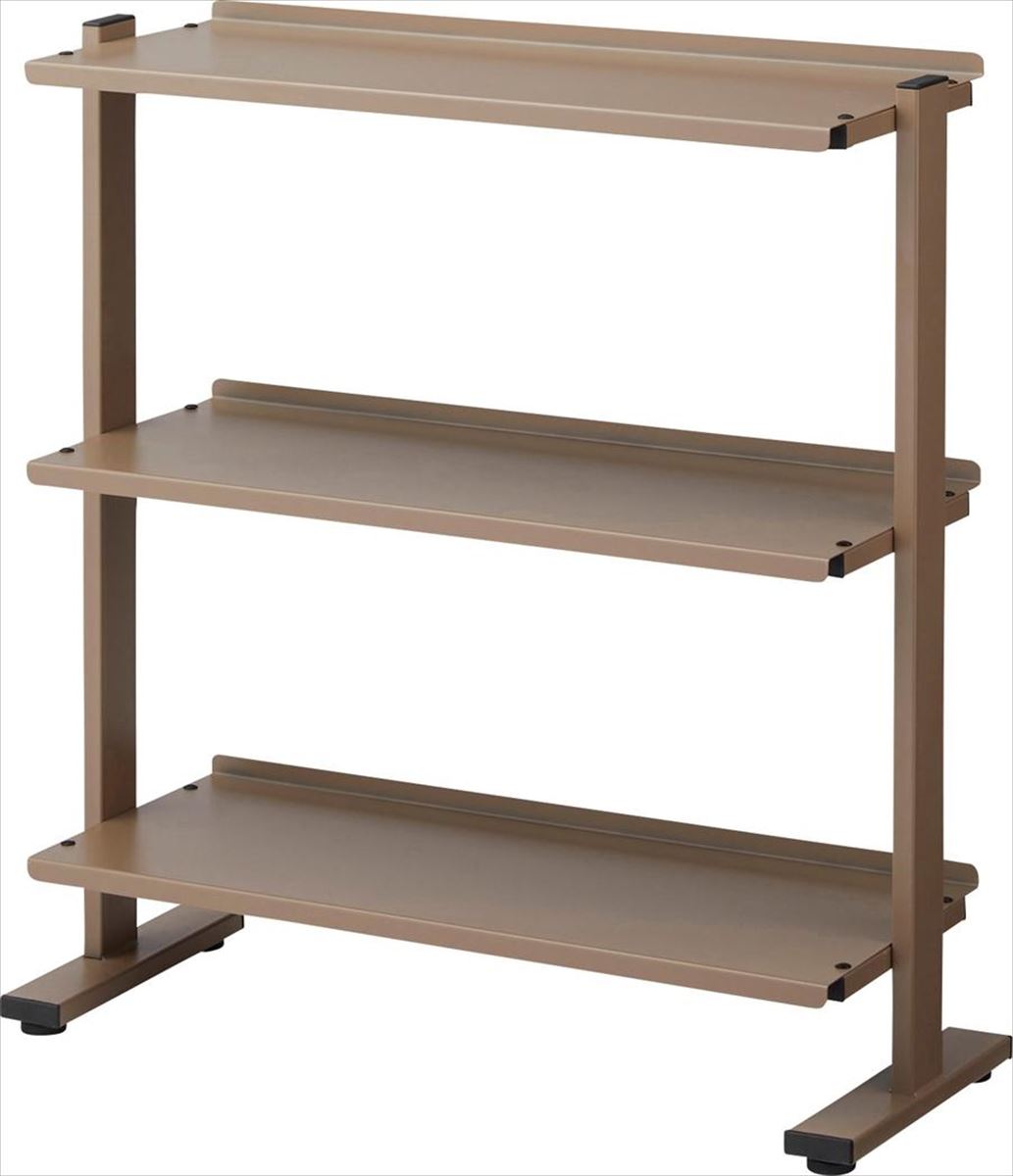 2WAYラック3D スモークピンク DIS-73SBR ラック 3段 シェルフ 棚 収納棚 オープンラック 本棚 斜め 店舗ディスプレイ 什器 スチール シンプル