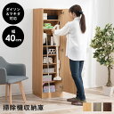 掃除機収納庫 収納棚 収納ラック 幅40×奥行40×高さ151.5cm 掃除道具入れ スティッククリーナー収納 ダイソン マキタ対応 RCS-1137