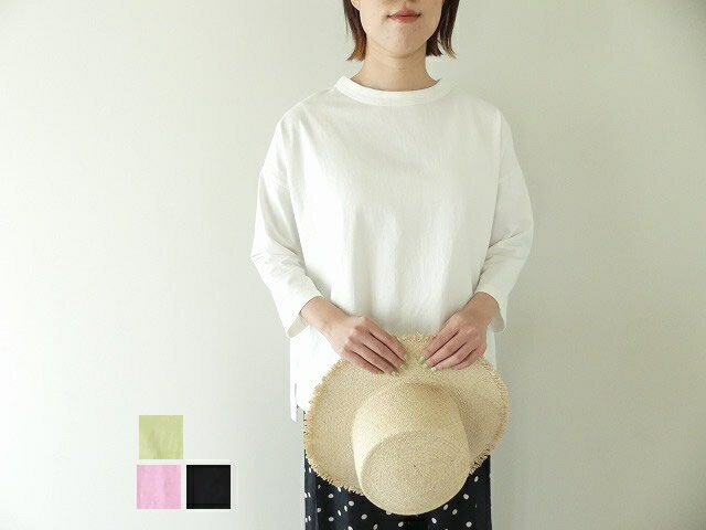 SOUFFLE USAコットン7分袖プルオーバー(24S-C014)