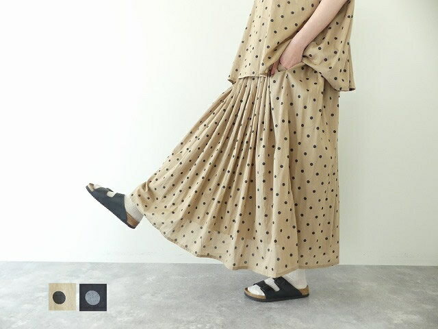 SOIL(\C) COTTON VOILE DOT PRINT GATHERED SKIRT(NSL24016)