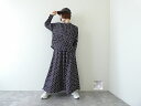 快晴堂(かいせいどう) グレーとネイビーの抜染水玉 スタンド背タックシャツ(53S-03)