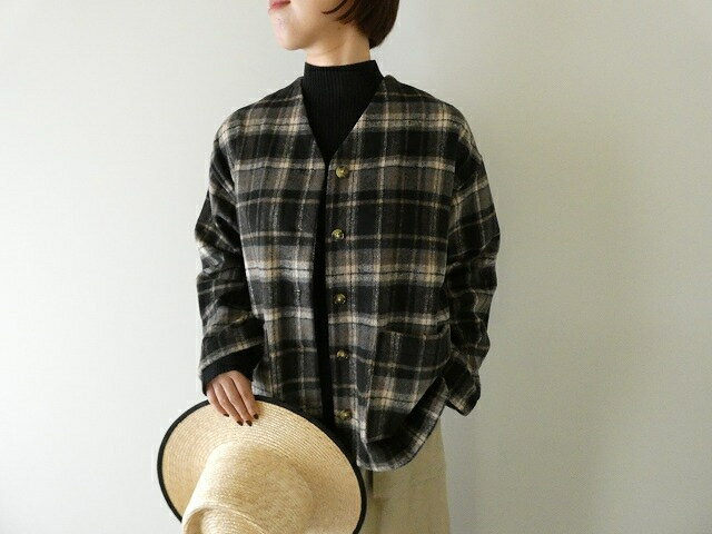 SOUFFLE シャギーチェックカーディガンジャケット(25W-S051)