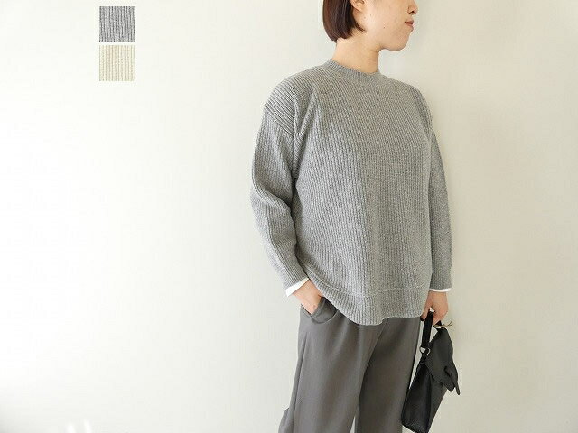 樂天商城 - 【SALE】【SALE】sabbatum(サバタム) メリノスラム畦編みヘムラウンドプルオーバー(SA-36222)