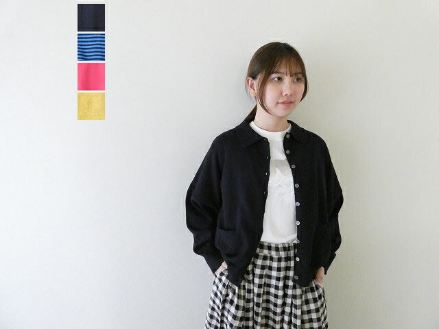 樂天商城 - mao made(マオメイド) やわらかコットンゆったりサイズの衿付きカーディガン(611111)